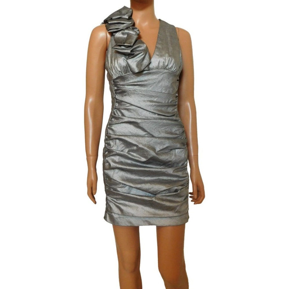 Jessica Mcclintock Ruched Stretched Taffeta Dress